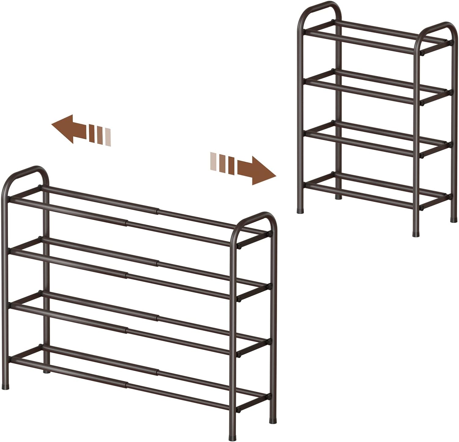 Gonfoam 4-Tier Expandable Shoe Rack,Adjustable Shoe Shelf Storage Organizer Heavy Duty Metal Free Standing Shoe Rack for Entryway Closet Doorway (Bronze) Gonfoam 4-Tier Expandable Shoe Rack,Adjustable Shoe Shelf Storage Organizer Heavy Duty Metal Free Standing Shoe Rack for Entryway Closet Doorway (Bronze)