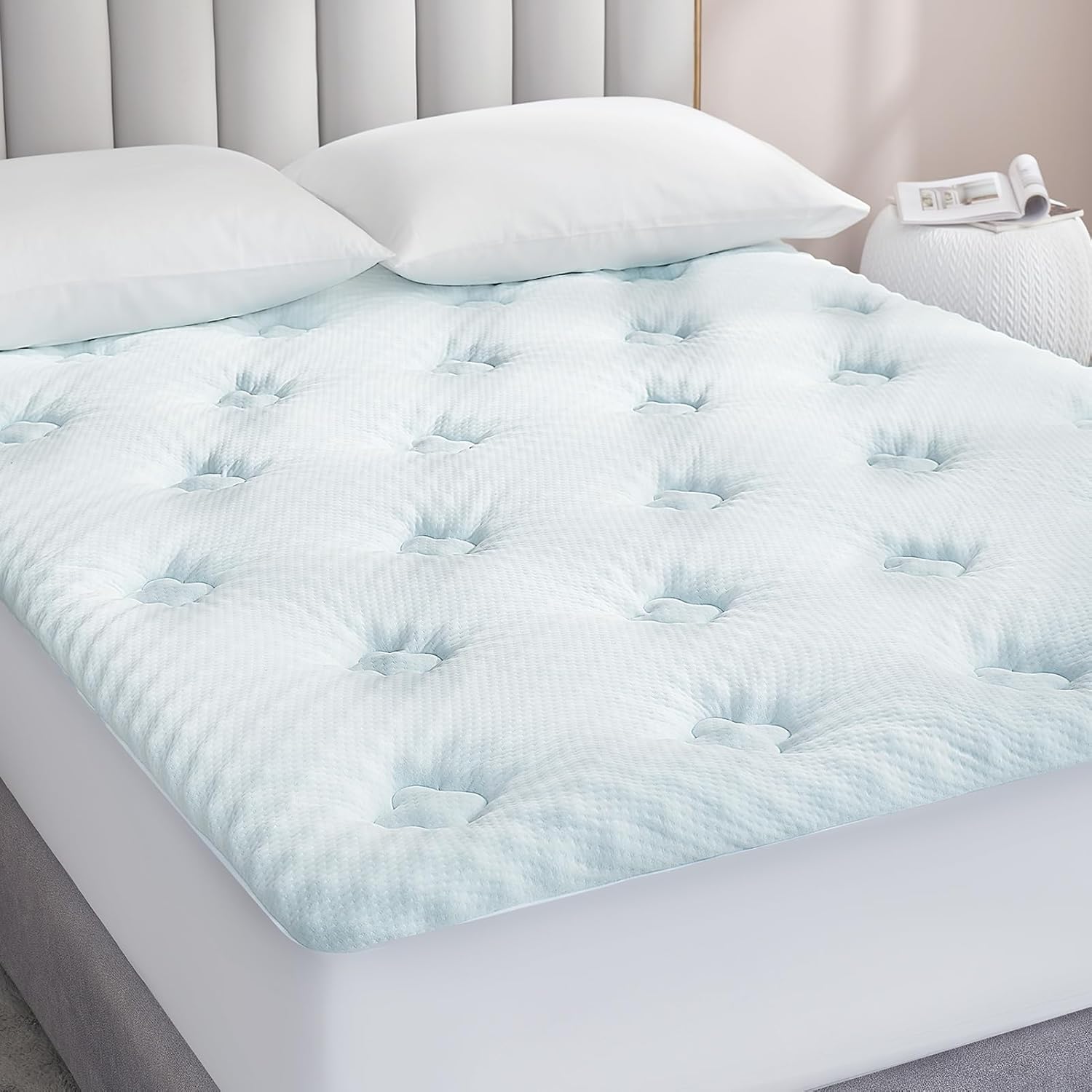 Hansleep Memory Foam Mattress Topper Full, Gel Mattress Topper Full Size with Deep Pocket, Breathable Pillow Top Mattress Pad Cover for Double Bed, 54x75 Inches, White Hansleep Memory Foam Mattress Topper Full, Gel Mattress Topper Full Size with Deep Pocket, Breathable Pillow Top Mattress Pad Cover for Double Bed, 54x75 Inches, White