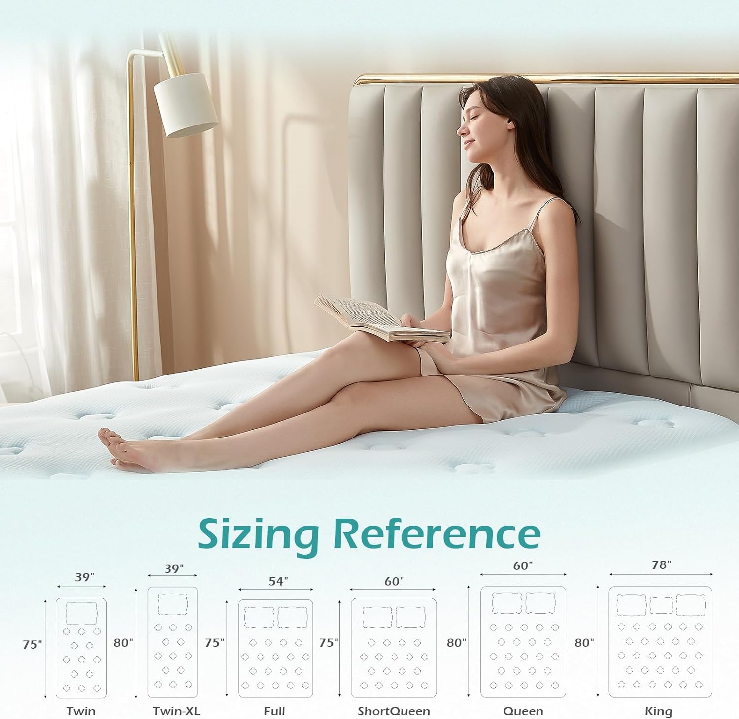 Hansleep Memory Foam Mattress Topper Full, Gel Mattress Topper Full Size with Deep Pocket, Breathable Pillow Top Mattress Pad Cover for Double Bed, 54x75 Inches, White66