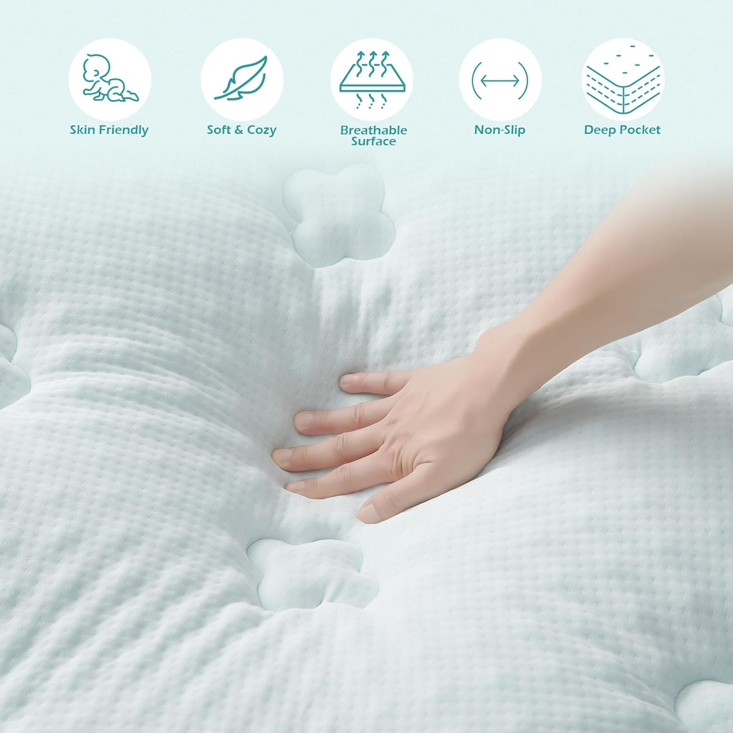 Hansleep Memory Foam Mattress Topper Full, Gel Mattress Topper Full Size with Deep Pocket, Breathable Pillow Top Mattress Pad Cover for Double Bed, 54x75 Inches, White8