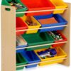 Honey-Can-Do Kids Toy Organizer and Storage Bins, Natural/Primary
