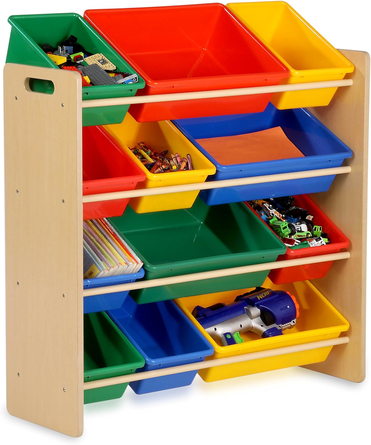 Honey-Can-Do Kids Toy Organizer and Storage Bins, Natural Primary Honey-Can-Do Kids Toy Organizer and Storage Bins, Natural/Primary