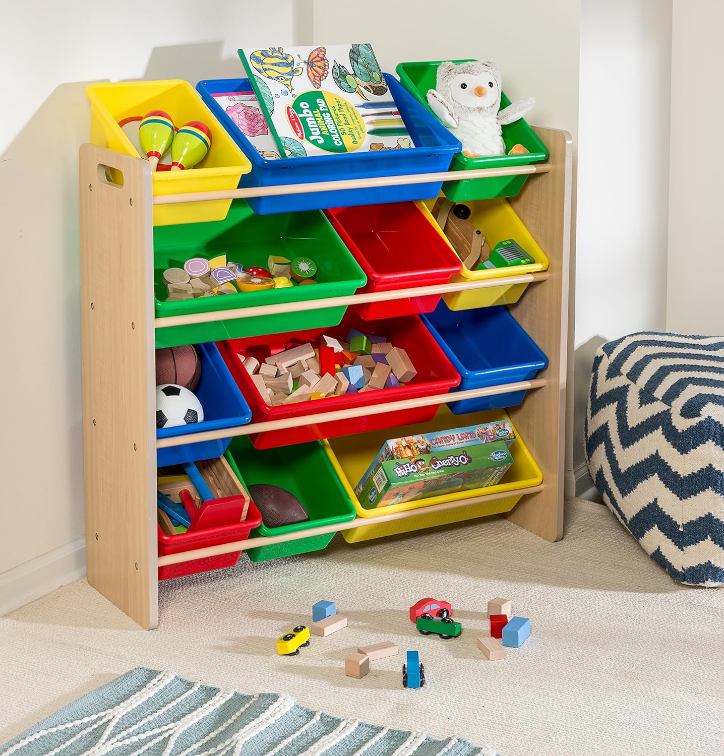Honey-Can-Do Kids Toy Organizer and Storage Bins, Natural Primary1
