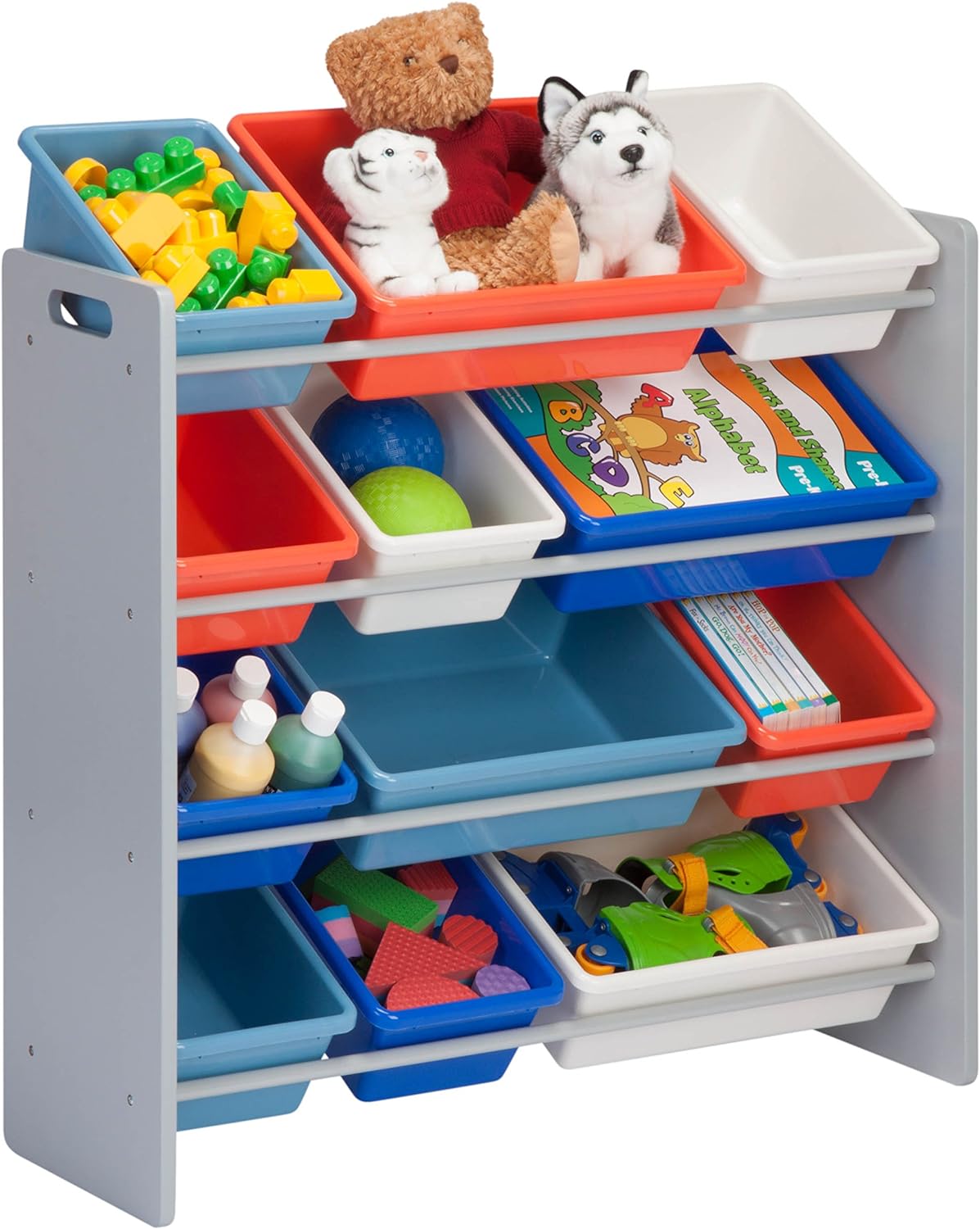 Honey-Can-Do Kids Toy Storage Organizer with 12 Plastic Bins, Grey SRT-06475 Grey Honey-Can-Do Kids Toy Storage Organizer with 12 Plastic Bins, Grey SRT-06475 Grey
