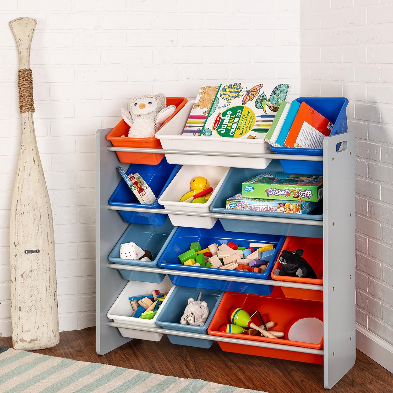 Honey-Can-Do Kids Toy Storage Organizer with 12 Plastic Bins, Grey SRT-06475 Grey9