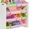HoneyCanDo Kids Toy Storage Organizer With Bins, Pastel