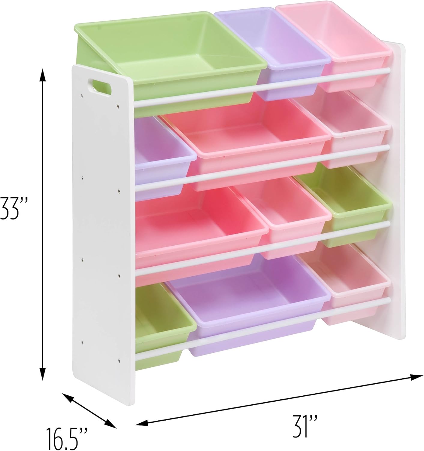 HoneyCanDo Kids Toy Storage Organizer With Bins, Pastel3