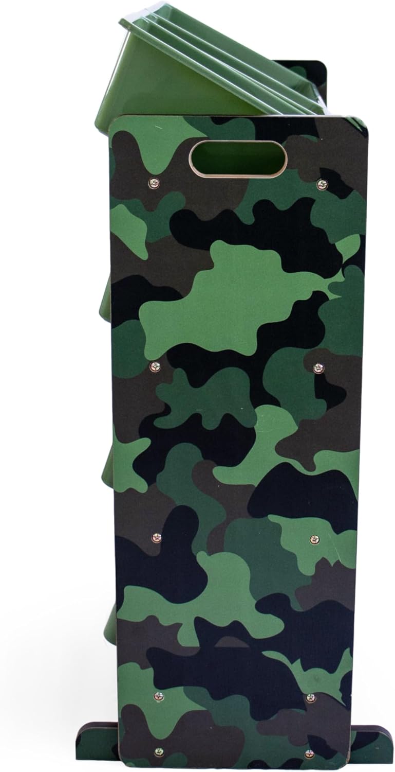 Humble Crew, Army Green Camo Hunter Toy Organizer with 12 Plastic Storage Bins0