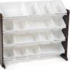 Humble Crew Extra-Large Toy Organizer, 16 Storage Bins, Espresso/White, 15.5D X 42W X 17.7H in
