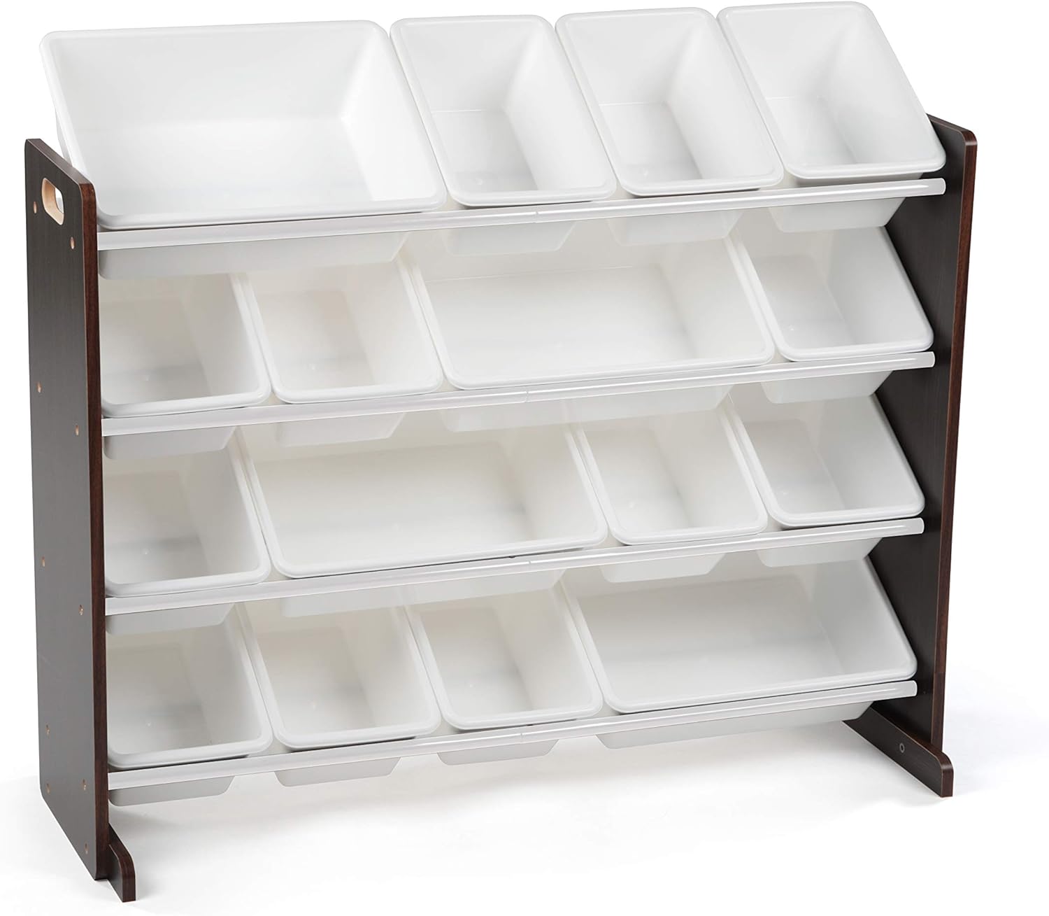 Humble Crew Extra-Large Toy Organizer, 16 Storage Bins, Espresso White, 15.5D X 42W X 17.7H in Humble Crew Extra-Large Toy Organizer, 16 Storage Bins, Espresso/White, 15.5D X 42W X 17.7H in