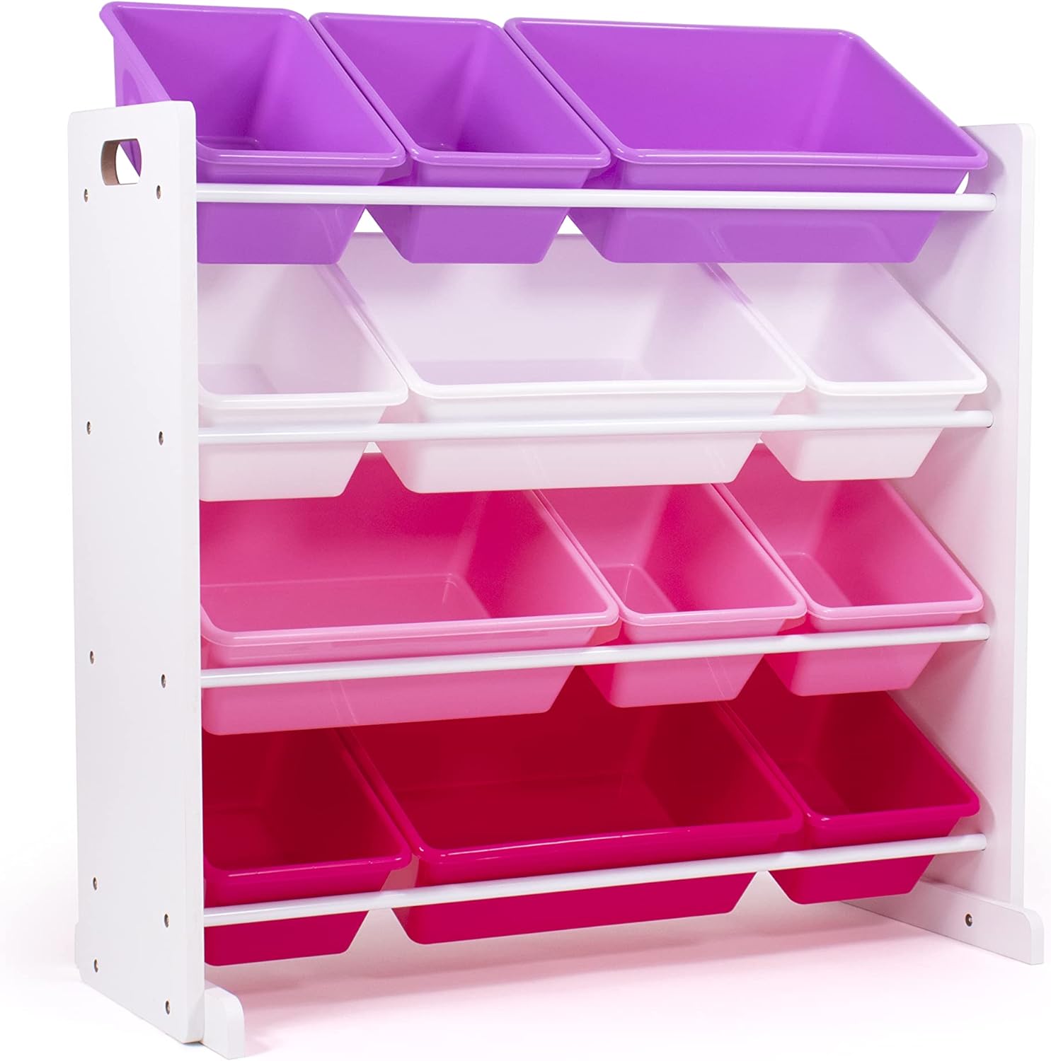 Humble Crew Kids' Toy Storage Organizer with 12 Plastic Bins, Pink&Purple, White Purple Pink Humble Crew Kids' Toy Storage Organizer with 12 Plastic Bins, Pink&Purple, White/Purple/Pink