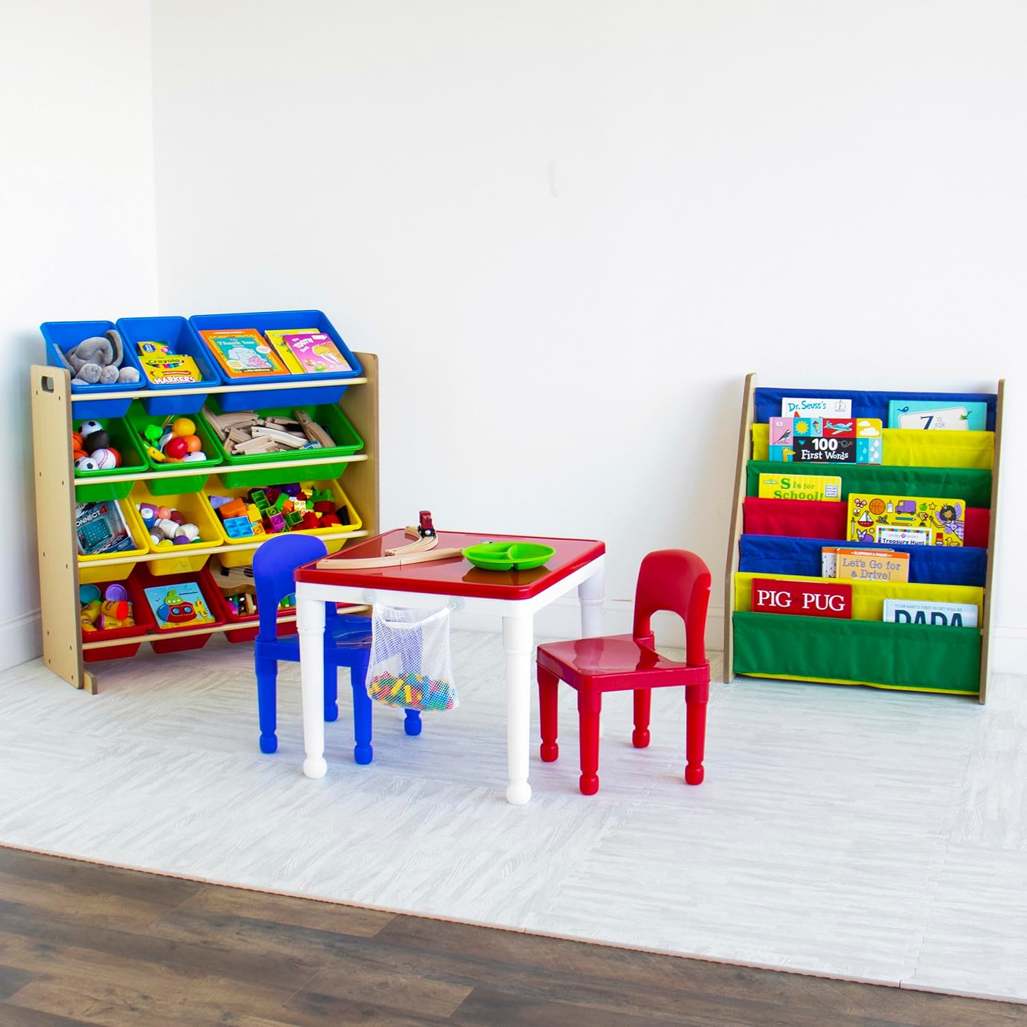 Humble Crew, Natural Primary Kids' Toy Storage Organizer with 12 Plastic Bins, 34 35 15.5inch5