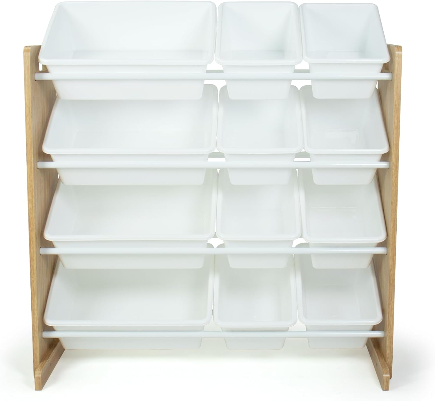 Humble Crew, Natural Wood White Kids Toy Organizer with 12 Storage Bins3