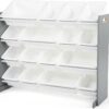 Humble Crew Supersized Wood Toy Storage Organizer, Extra Large, Grey/White