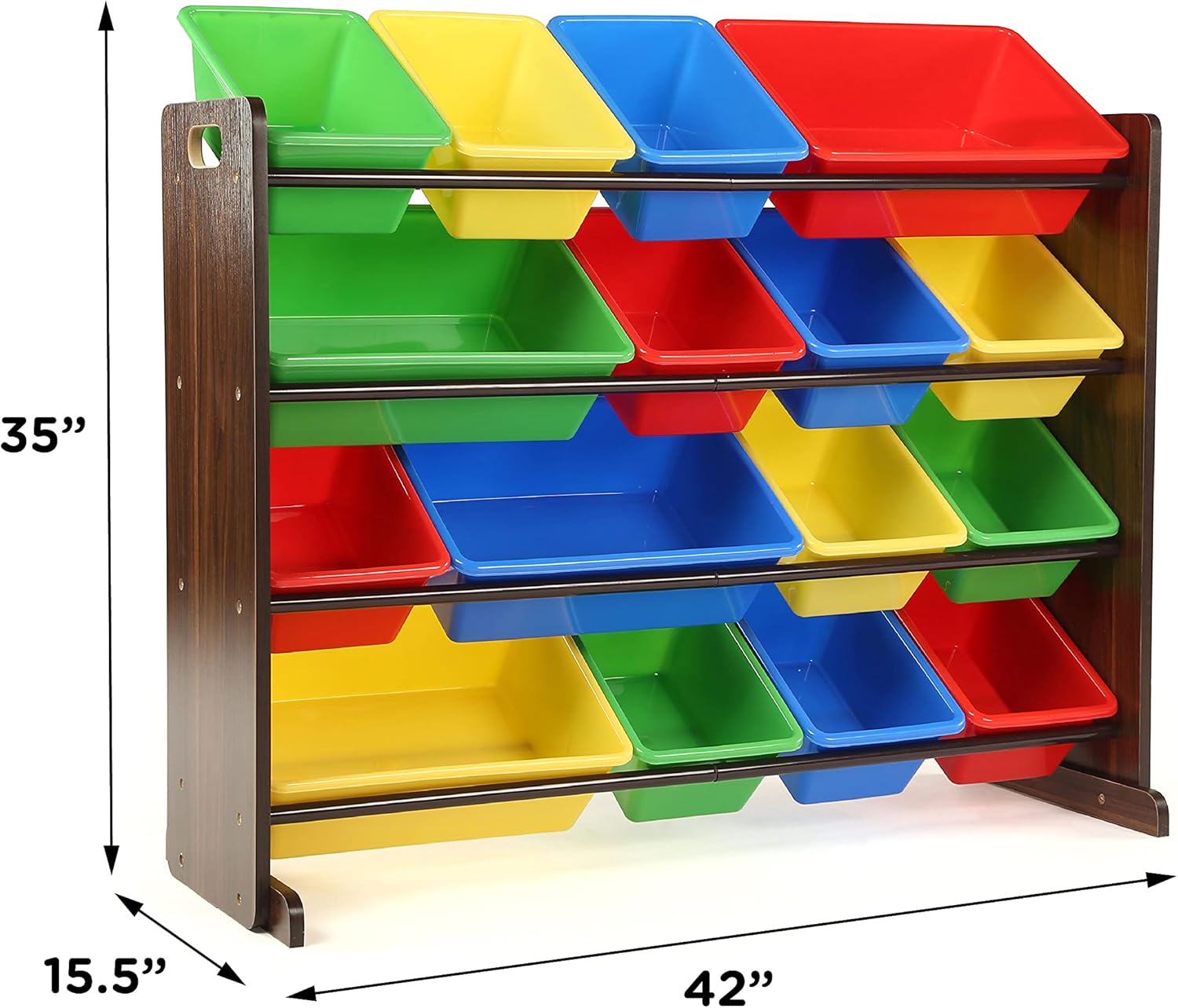 Humble Crew Supersized Wood Toy Storage Organizer, Toddler, Walnut Primary2