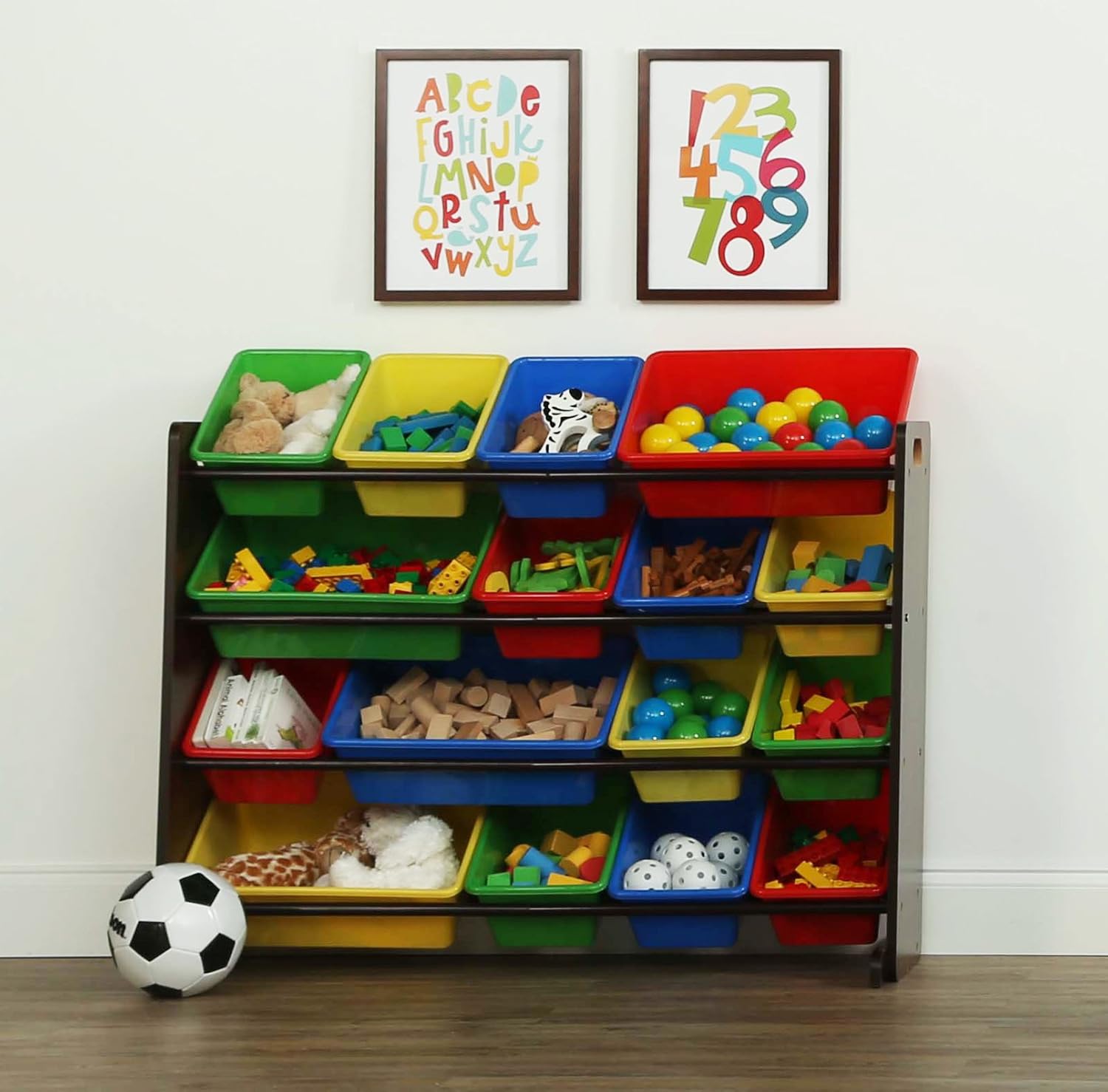 Humble Crew Supersized Wood Toy Storage Organizer, Toddler, Walnut Primary8