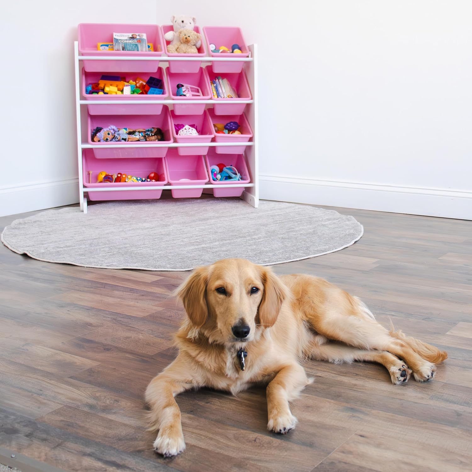 Humble Crew, White Pink 12 Bin Toy Storage Organizer3