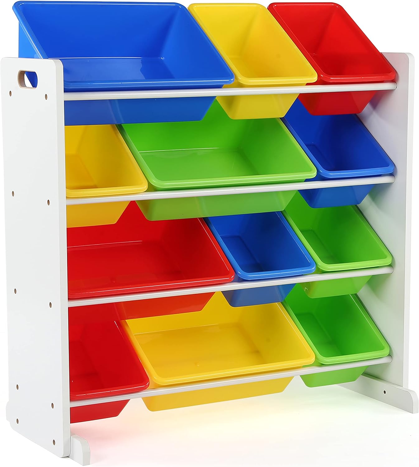 Humble Crew, White Primary Kids' Toy Storage Organizer with 12 Plastic Bins Humble Crew, White/Primary Kids' Toy Storage Organizer with 12 Plastic Bins