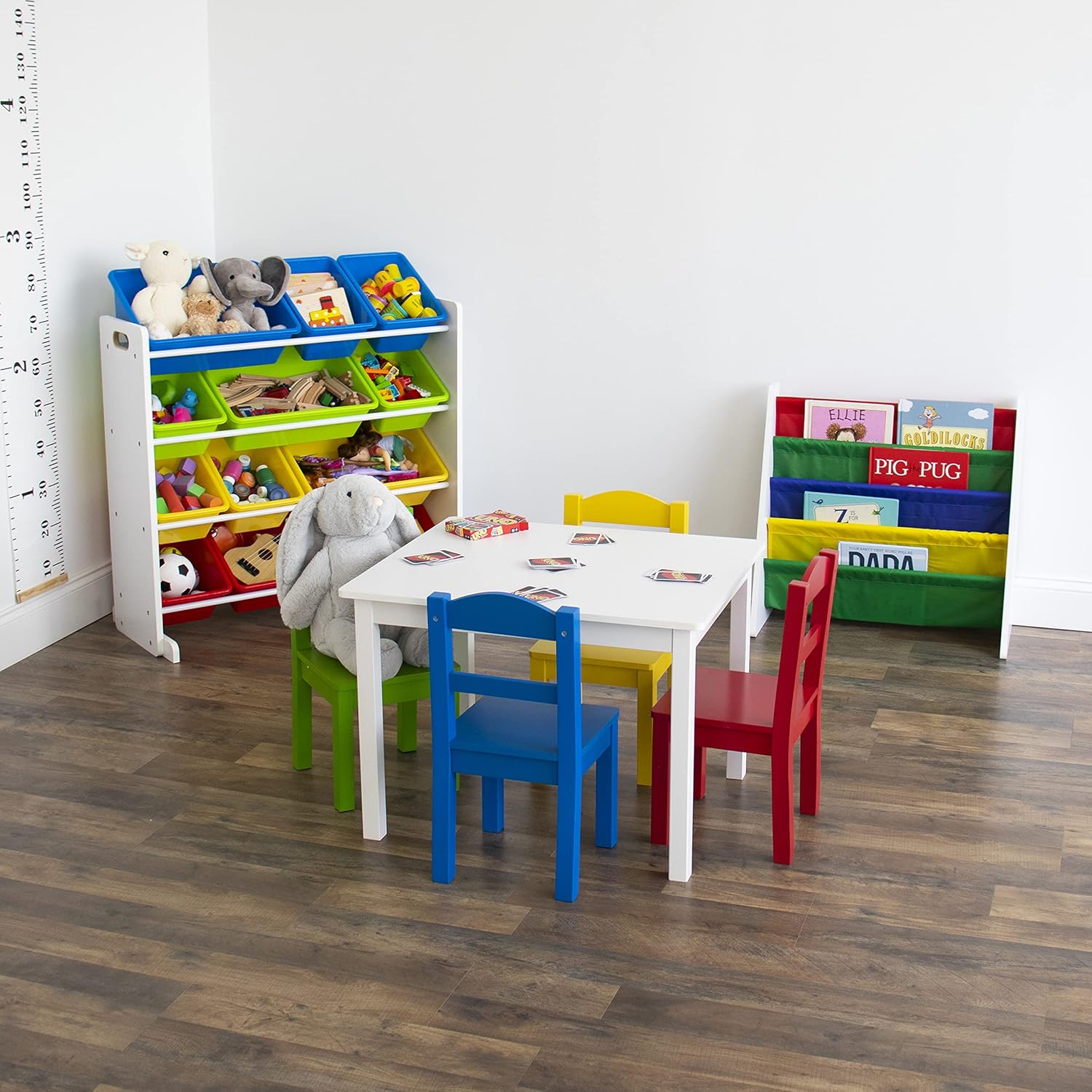 Humble Crew, White Primary Kids' Toy Storage Organizer with 12 Plastic Bins4