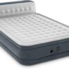 INTEX 64447ED Dura-Beam Deluxe Ultra Plush Air Mattress with Headboard: Fiber-Tech – Queen Size – Built-in Electric Pump – 18in Bed Height – 600lb Weight Capacity