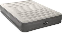 Intex 64021E TruAire Luxury Air Mattress: Fiber-Tech – Built-in Electric Pump – Multizone Support System, Queen