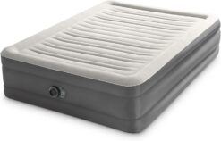 Intex 64095T TruAire Luxury Queen-Sized Air Mattress 18 Inch Tall Airbed with Built-in Air Pump and Carrying Storage Bag, Gray