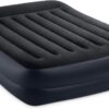 Intex 64123ED Dura-Beam Plus Pillow Rest Air Mattress: Fiber-Tech – Queen Size – Built-in Electric Pump – 16.5in Bed Height – 600lb Weight Capacity