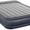 Intex 64135ED Dura-Beam Plus Deluxe Pillow Rest Air Mattress: Fiber-Tech – Queen Size – Built-in Electric Pump – 16.5in Bed Height – 600lb Weight Capacity