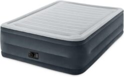 Intex 64417E Comfort Plush Elevated Dura-Beam Airbed with Built-in Electric Pump, Bed Height 22