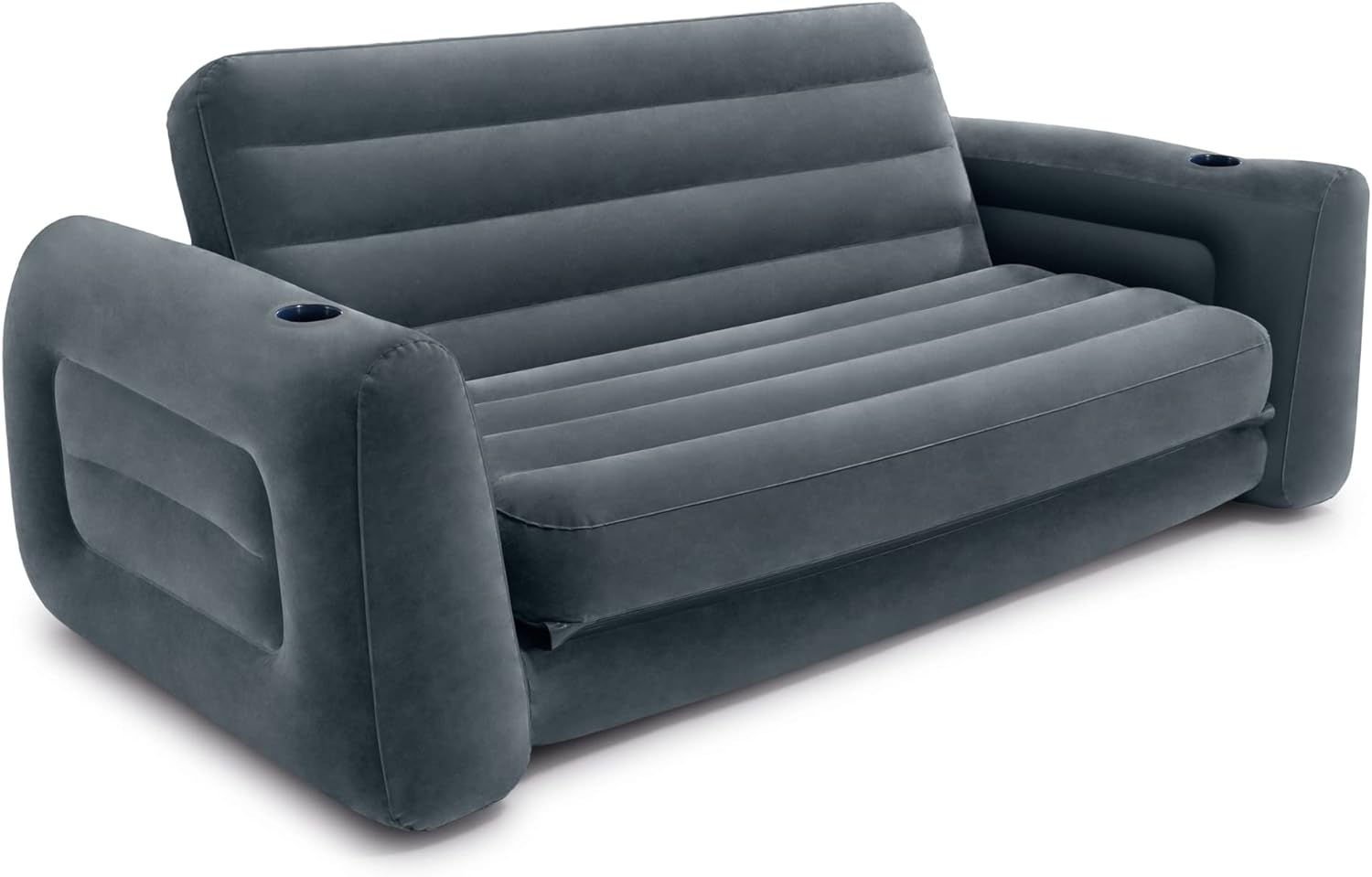 Intex 66552EP Inflatable Pull-Out Sofa Built-in Cupholder – Velvety Surface – 2-in-1 Valve – Folds Compactly – 46 x 88 x 26 Intex 66552EP Inflatable Pull-Out Sofa: Built-in Cupholder – Velvety Surface – 2-in-1 Valve – Folds Compactly – 46" x 88" x 26"