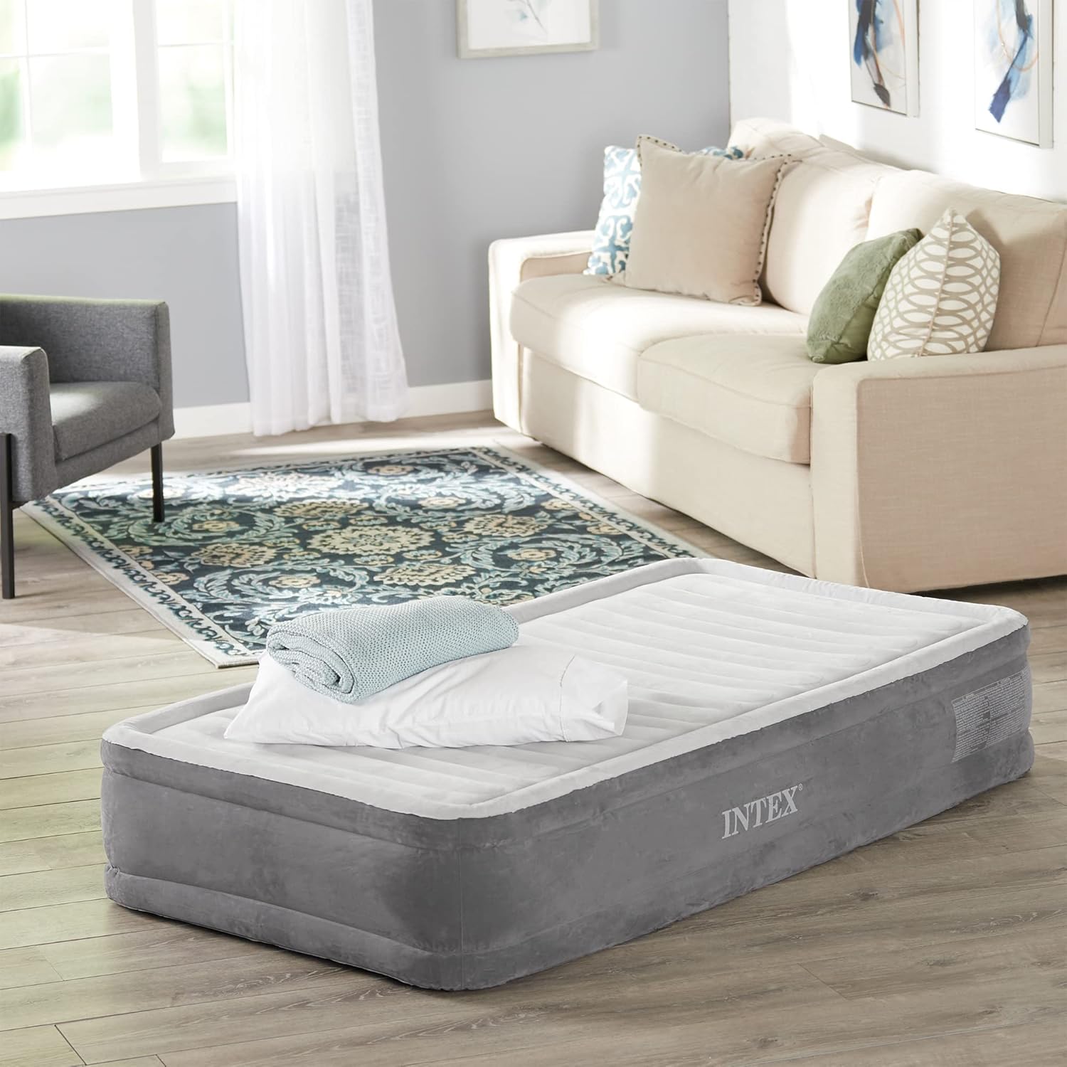 Intex Comfort Dura-Beam Airbed Internal Electric Pump Bed Height Elevated (2020 Model)8