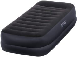Intex Dura-Beam Series Pillow Rest Raised Airbed with Fiber-Tech Construction and Built-in Pump, Twin, Bed Height 16.5
