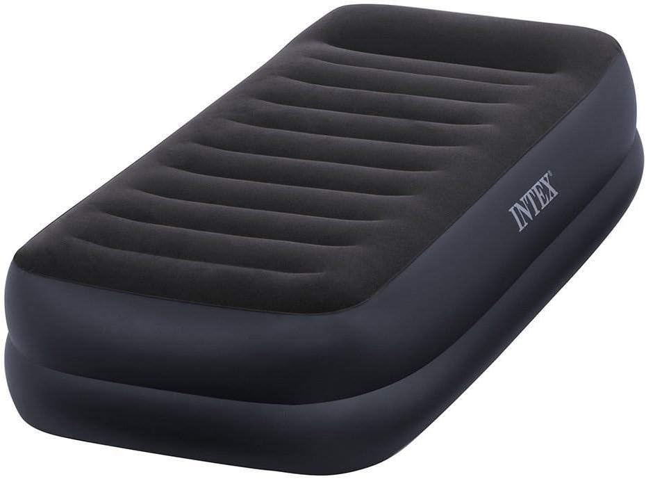 Intex Dura-Beam Series Pillow Rest Raised Airbed with Fiber-Tech Construction and Built-in Pump, Twin, Bed Height 16.5 Intex Dura-Beam Series Pillow Rest Raised Airbed with Fiber-Tech Construction and Built-in Pump, Twin, Bed Height 16.5"