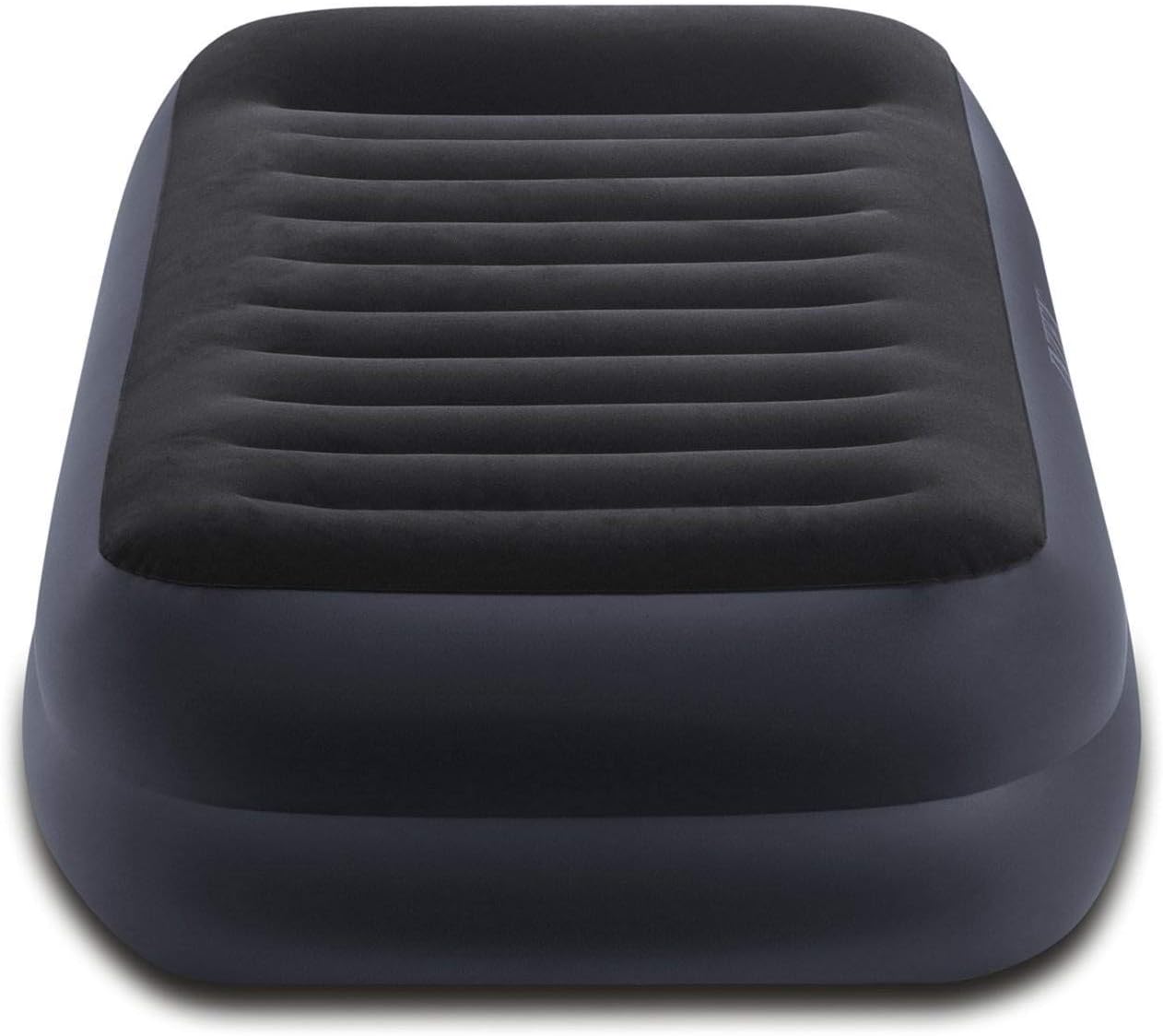 Intex Dura-Beam Series Pillow Rest Raised Airbed with Fiber-Tech Construction and Built-in Pump, Twin, Bed Height 16.53