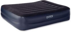 Intex Dura-Beam Standard Series Pillow Rest Raised Airbed w/Built-in Pillow & Electric Pump, Queen