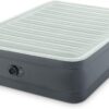 Intex PremAire I Fiber-Tech Elevated Dura Beam Lightweight Inflatable Home Pillowtop Airbed Mattress Electric Built-in Pump Portable Carry Bag, Queen