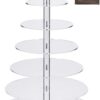 Jusalpha® Large 7 Tier Acrylic Round Wedding Cake Stand Dessert Stand Pastry Serving Platter-Food Display Stand For Large Event (Large With Rod Feet Base) (7RF)