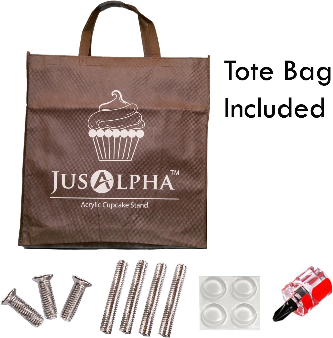 Jusalpha® Large 7 Tier Acrylic Round Wedding Cake Stand Dessert Stand Pastry Serving Platter-Food Display Stand For Large Event (Large With Rod Feet Base) (7RF)0