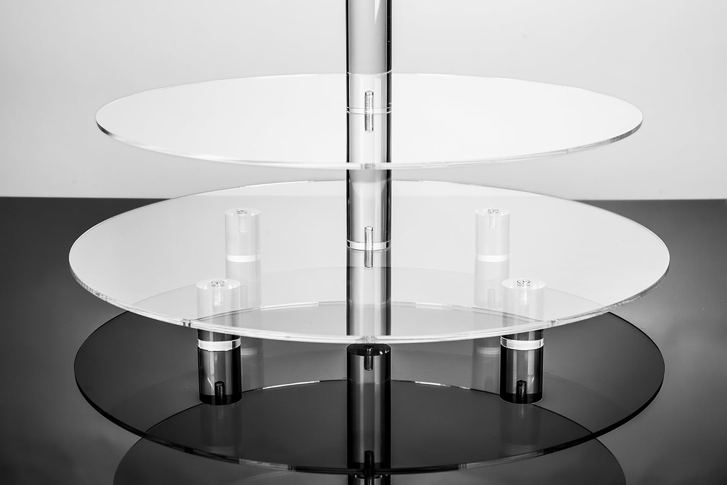 Jusalpha® Large 7 Tier Acrylic Round Wedding Cake Stand Dessert Stand Pastry Serving Platter-Food Display Stand For Large Event (Large With Rod Feet Base) (7RF)4