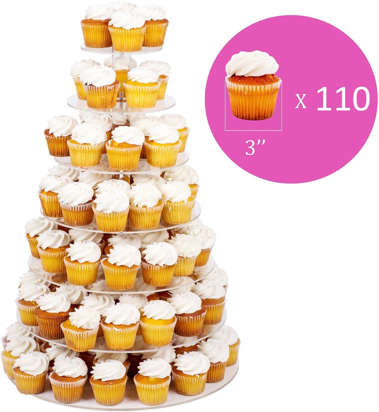 Jusalpha® Large 7-tier Acrylic Round Cake Stand-cupcake Stand- Dessert Stand-tea Party Serving Platter for Wedding Party (7R Large)2