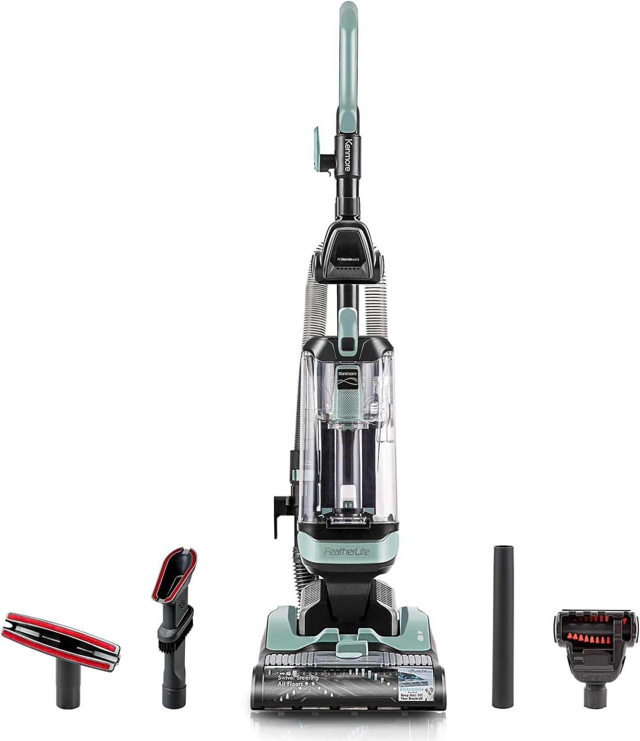 Kenmore DU1275 Bagless Upright Vacuum Lightweight Carpet Cleaner with 4 Height Adjustment, Hair Eliminator brushroll, Pet HandiMate & 2 Cleaning Tools, Light Green Kenmore DU1275 Bagless Upright Vacuum Lightweight Carpet Cleaner with 4 Height Adjustment, Hair Eliminator brushroll, Pet HandiMate & 2 Cleaning Tools, Light Green