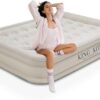 King Koil Luxury Air Mattress 16in Full Size Beige with Built-in Pump for Home, Camping & Guests-Inflatable Airbed Luxury Double High Adjustable Blow Up Mattress, Durable - Portable and Waterproof