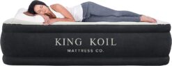 King Koil Luxury California King Air Mattress with Built-in High-Speed Patented Pump for Home, Camping & Guests-Inflatable Double High Airbed Blow Up Bed, Waterproof, 1 Year Warranty, Black