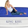 King Koil Luxury Full Size Air Mattress with Built-in Pump for Home, Camping & Guests, Inflatable Airbed Luxury Double High Blow Up Bed, Durable, Portable and Waterproof, 1-Year Manufacturer Warranty