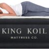 King Koil Luxury Plush Pillow Top California King Air Mattress with Built-in High-Speed Patented Pump for Home, Camping & Guests, Inflatable Airbed Double High Blow Up Bed, Waterproof, 1-Year Warranty
