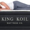 King Koil Plush Pillow Top Twin Air Mattress with Built-in High-Speed Pump for Camping, Home & Guests - 20” Twin Size Airbed Luxury Inflatable Blow Up Mattress, Waterproof, 1-Year Warranty