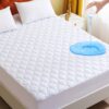 King Mattress Protector, Cooling Waterproof King Size Mattress Pad Cover, 3D Air Soft King Size Mattress Cover for 6-18 Inches Mattress, White