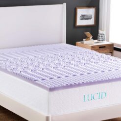 LUCID 2 Inch 5 Zone Lavender Memory Foam King Mattress Topper