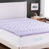 LUCID 2 Inch 5 Zone Lavender Memory Foam Queen Mattress Topper, Lavender
