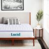 LUCID 2 Inch Zoned Gel Memory Foam Mattress Topper, California King, Lavender